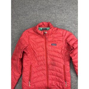 Patagonia Down Puffer Jacket Womens‎ XS Red Full Zip Down Insulated Packable
